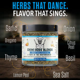 Chimi Boss Greek Table Seasoning, 7oz of Zest - All-Purpose Mediterranean Herb Blend for Chicken, Veggies, Lamb, Fish and More - All Natural Bold