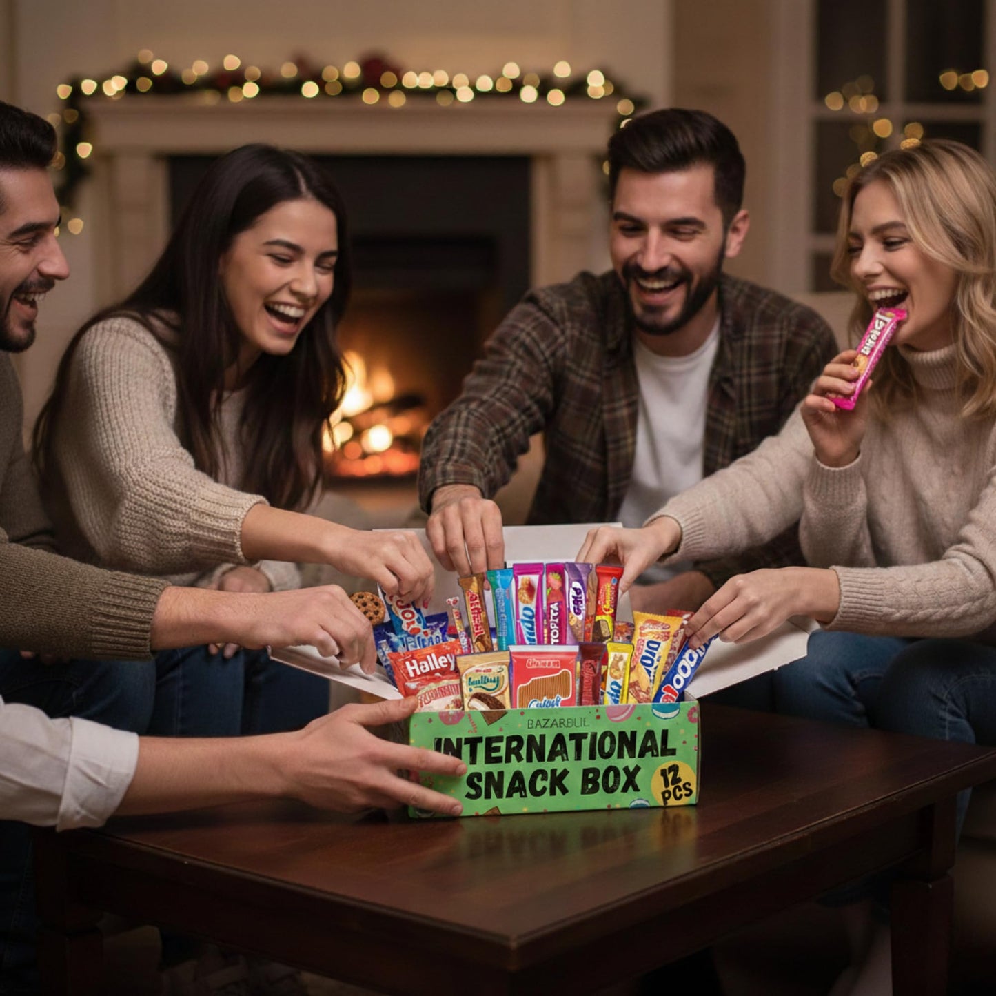 BAZARBUL International Snack Box, 12+ Global Snacks and Treats, Universal Snacking Experience Gift Box for Adults, Teens and Kids (Mini, 12, Count)