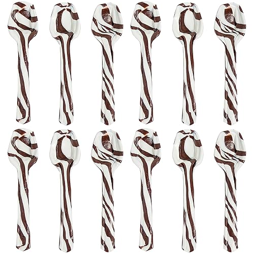 Fun Express Hot Chocolate Spoons Edible Candy Spoons for Hot Cocoa - 12 Pack Christmas Hot Cocoa Bar Supplies | Chocolate Sticks & Stirrers