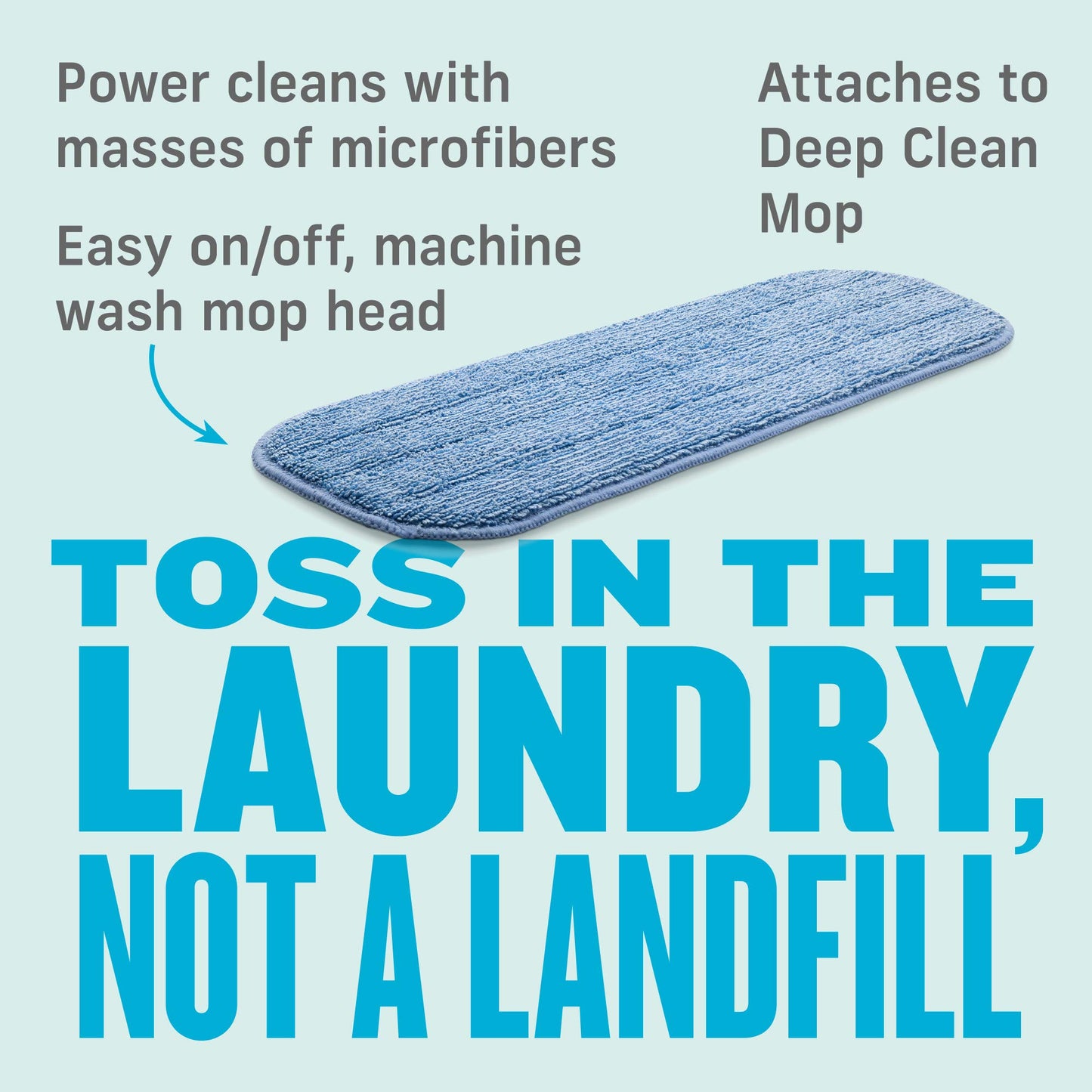 E-Cloth Deep Clean Mop Head Replacement - Microfiber Mop Pads, Reusable Washable Pads for Wet Floor Cleaning, Hardwood, Tile, Laminate & Stone, 100