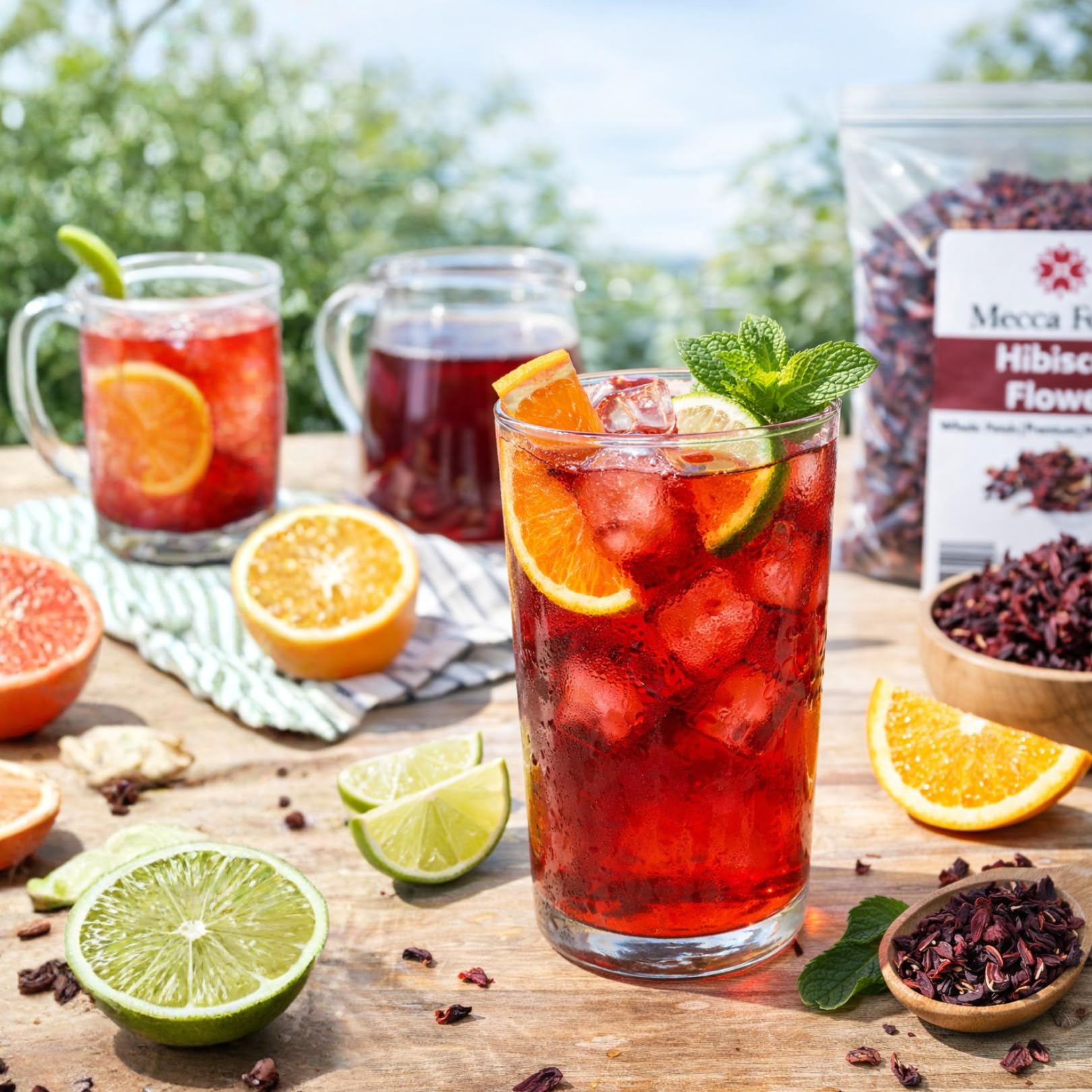 2lb Dried Whole Hibiscus Flowers and Petals, Flor de Jamaica, Sorrel Flower, Zobo Flower perfect for Tea and Mexican Agua Fresca by Mecca Foods |