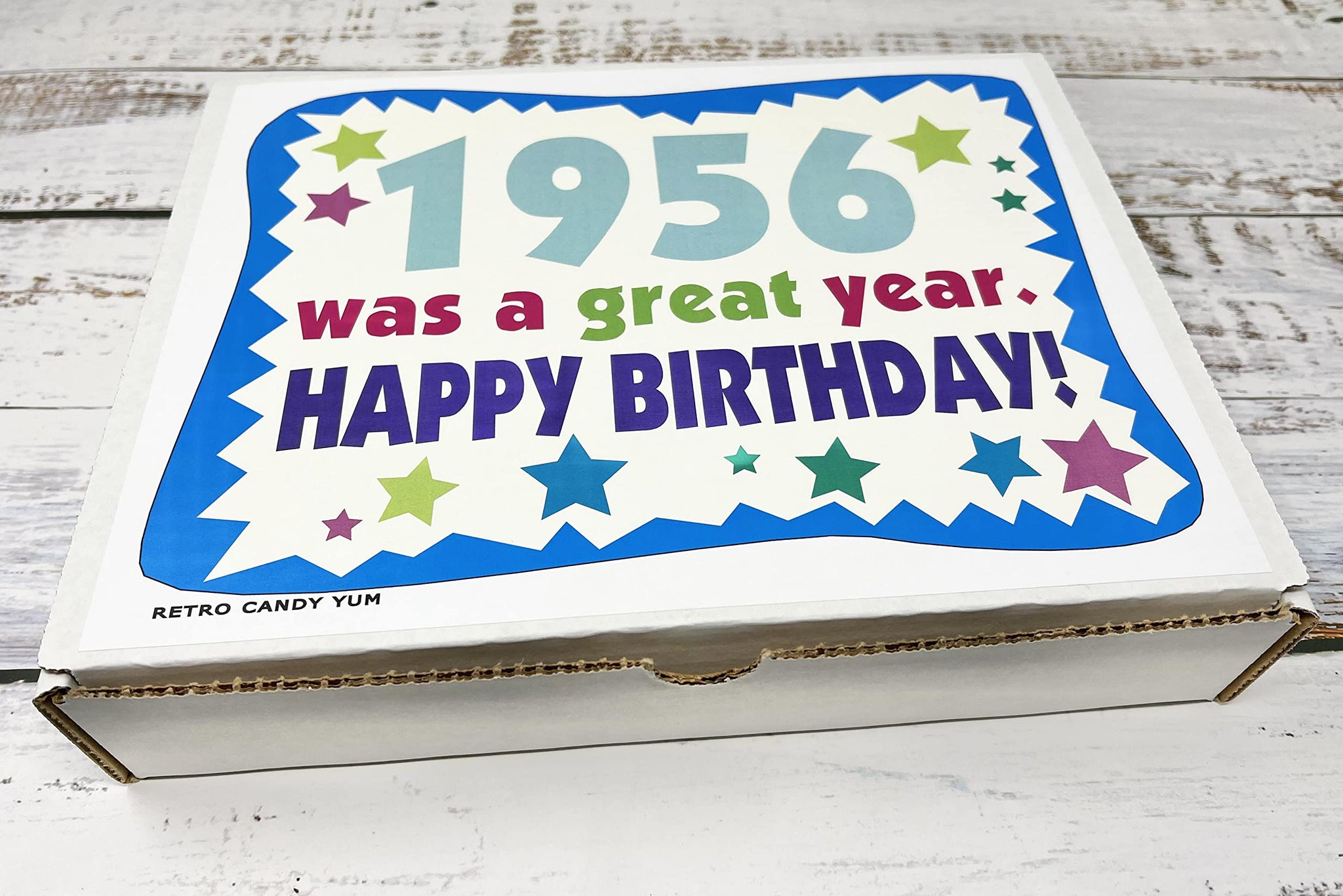 RETRO CANDY YUM ~ 1956 70th Birthday Gift Box of Nostalgic Candy from Childhood for 70 Year Old Man or Woman Born 1956