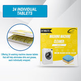 Air Jungles Washing Machine Cleaner Tablets 24 Count, Lemon Scent, Deep Cleaning, Dirt Remover, Clean Laundry Washer Drum and Tub, Compatible