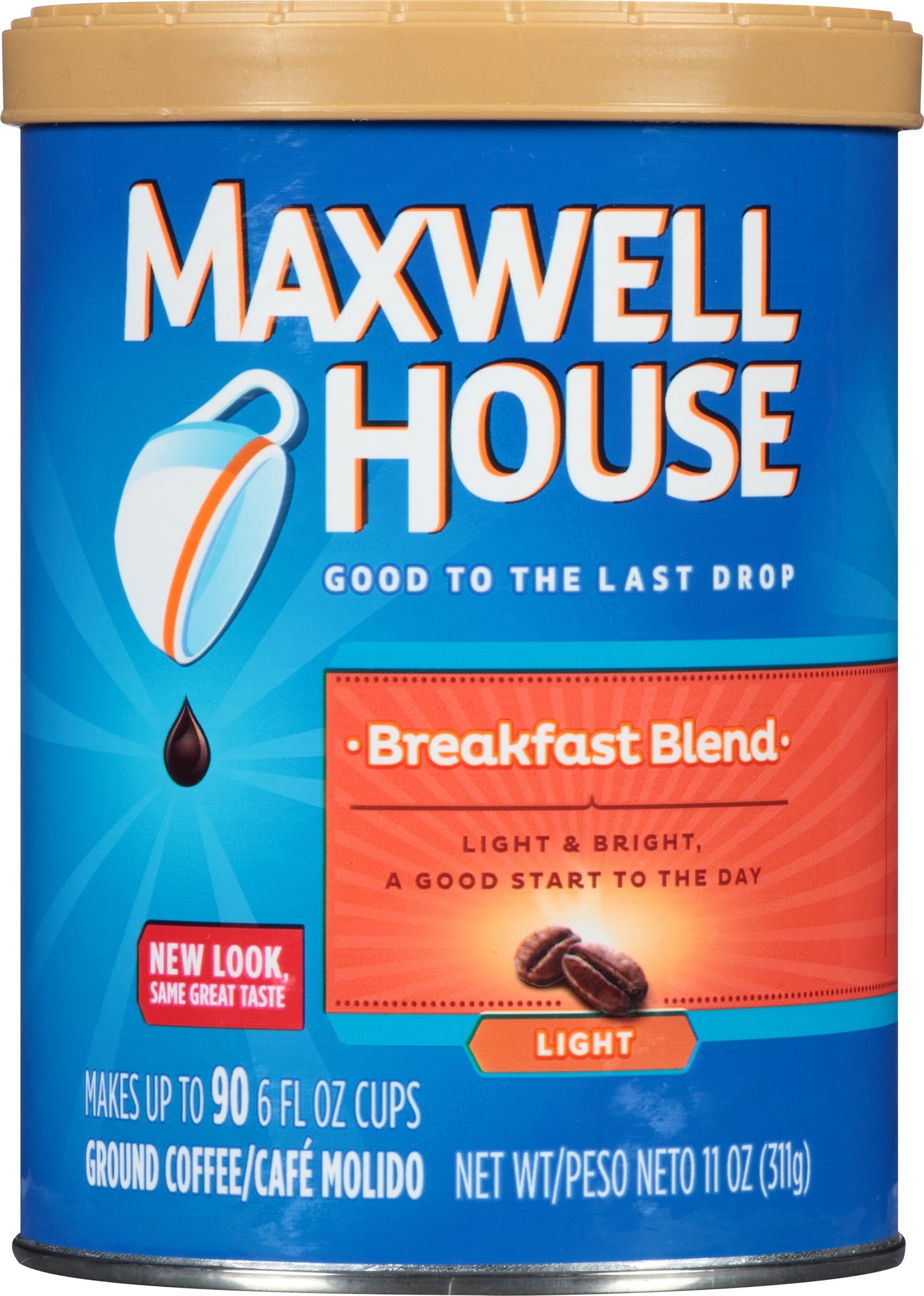 Maxwell House Breakfast Blend Light Roast Ground Coffee (11 oz Canisters, Pack of 3)