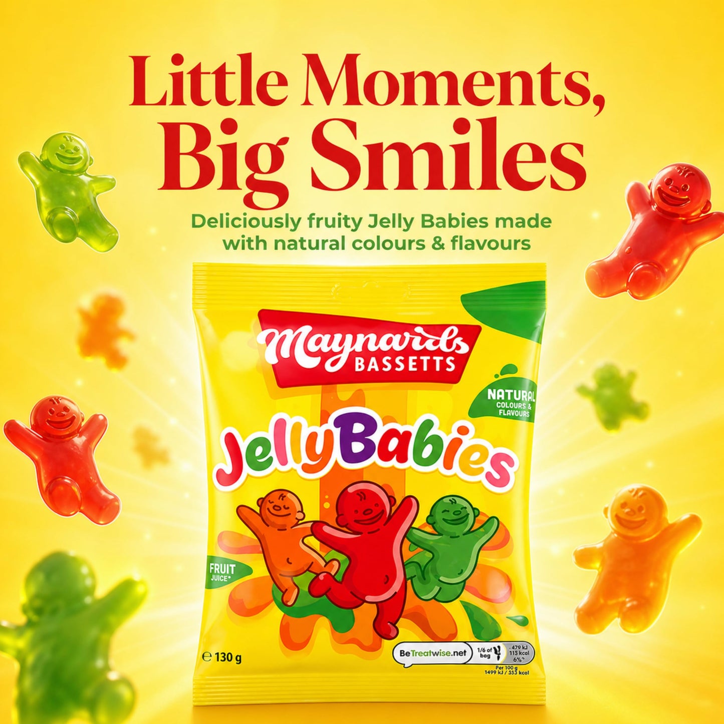 Maynards Bassetts Jelly Babies 130g (Pack of 4), Jelly Sweets