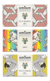 OmNom Milk Chocolate Trio | Milk Of Madagascar, Caramel "Pride Bar", Milk Of Nicaragua | Icelandic Bean To Bar Chocolate by OMNOM CHOCOLATE REYKJAVIK