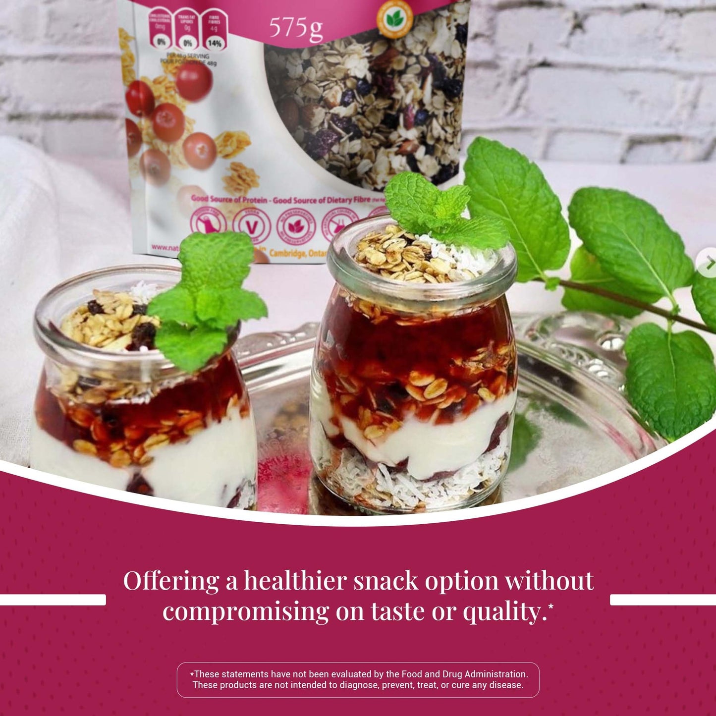 Nature's Mix - Cranberry Maple Granola - Cranberries, Almonds and Maple Syrup with Currants, Sunflower Seeds and Cinnamon - Large