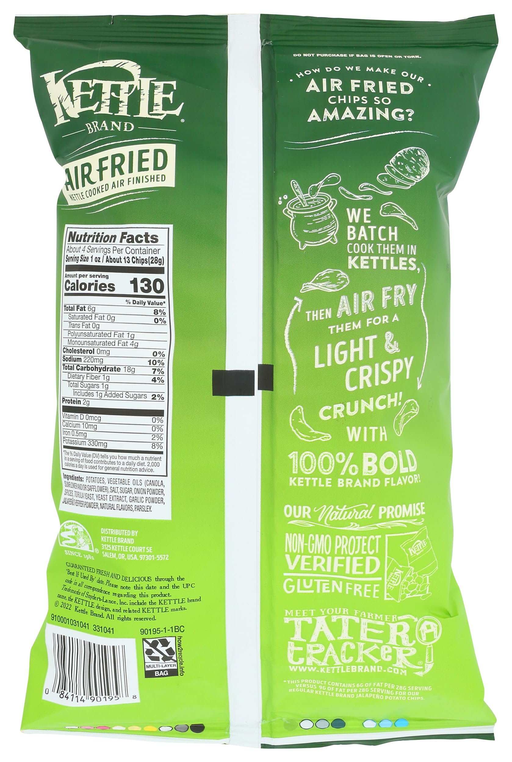 Kettle Foods, Chips Air Fried Jalapeno, 4.25 Ounce