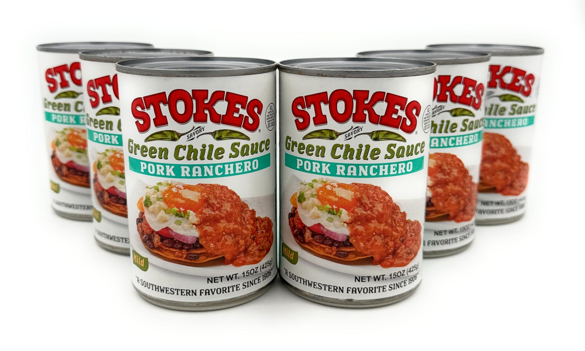 Stokes Green Chile Sauce Pork Ranchero Pack of 6
