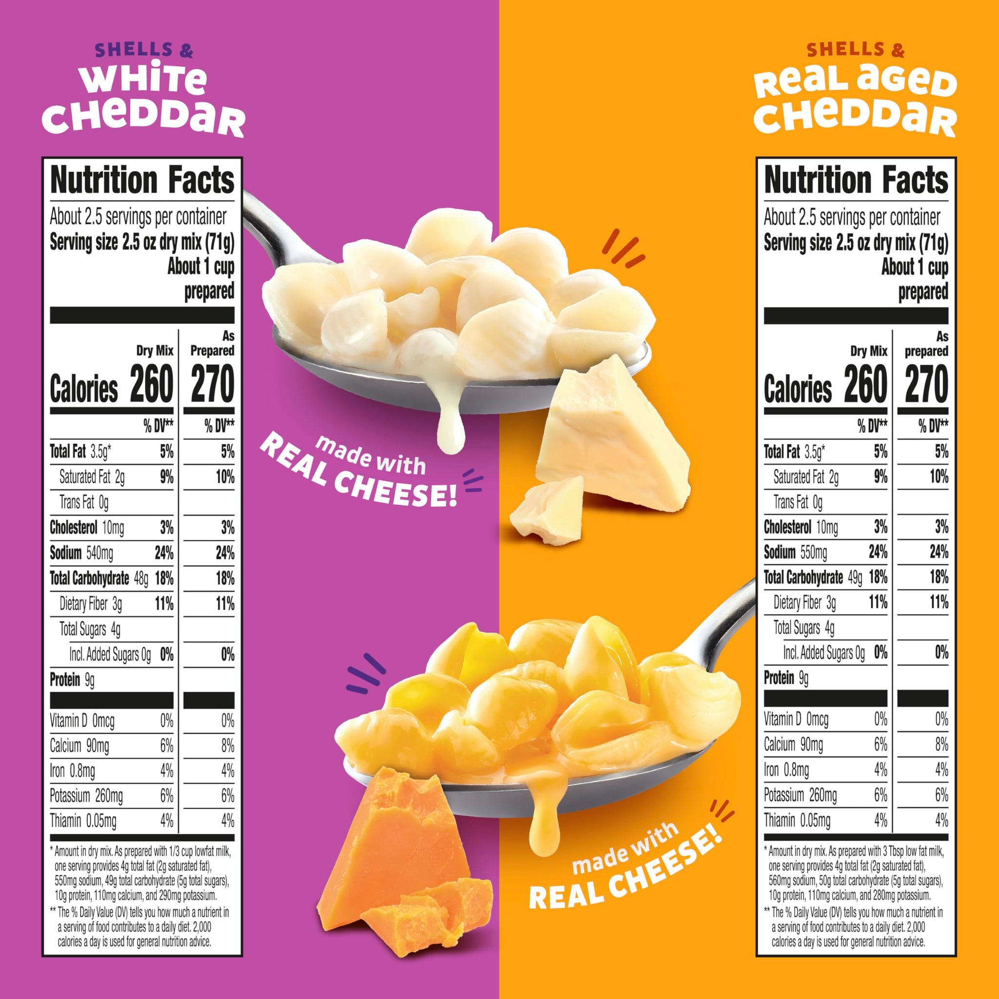 Annie's Organic Macaroni and Cheese Variety Pack, Shells & White Cheddar and Shells & Real Aged Cheddar, 6 oz (Pack of 12)