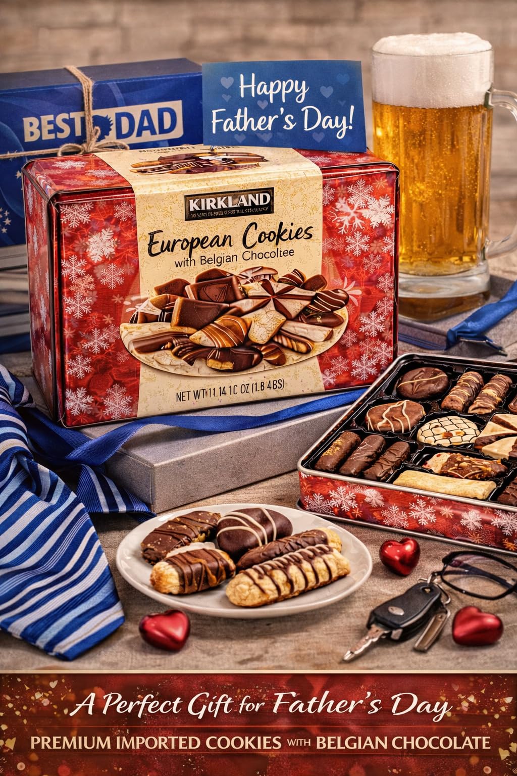 European Cookies LIMITED EDITITON Kirkland Signature with Belgian Chocolate, 49.4 Ounce, 4 Pack