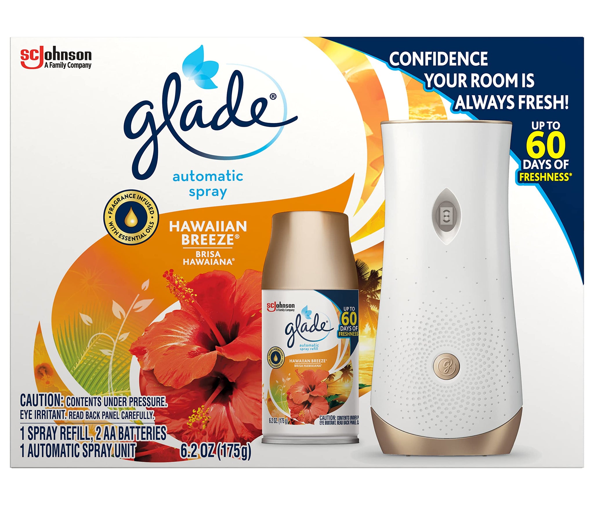 Glade Automatic Spray Air Freshener Hawaiian Breeze Starter (6.2 oz)