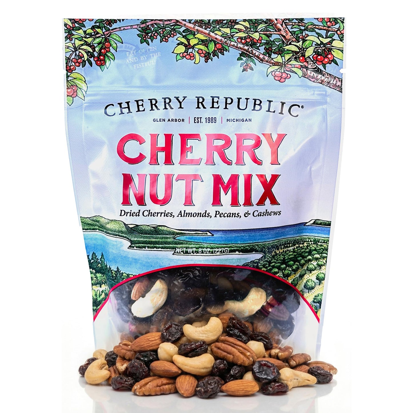 Cherry Republic Cherry Nut Mix, 8 oz Bag - Premium Mixed Nuts with Real Dried Cherries, Simple Ingredients, Sweet and Savory Flavor, Gourmet Fruit