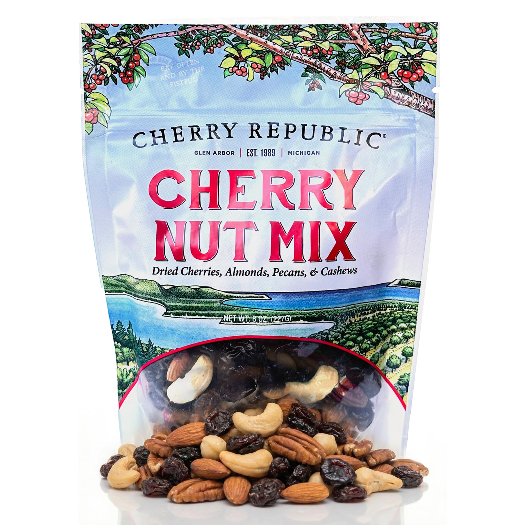 Cherry Republic Cherry Nut Mix, 8 oz Bag - Premium Mixed Nuts with Real Dried Cherries, Simple Ingredients, Sweet and Savory Flavor, Gourmet Fruit