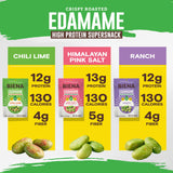 Biena Edamame Beans Snack High Protein Snacks - Healthy Office Snacks For Adults and Kids, 13g of Protein, 130 Low Calorie, Crunchy Edamame, Vegan