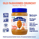 Peanut Butter & Co. Old Fashioned Crunchy Peanut Butter, 8g Protein, Non-GMO Project Verified, No Sugar Added, Gluten Free, Vegan, 16 Ounce (Pack