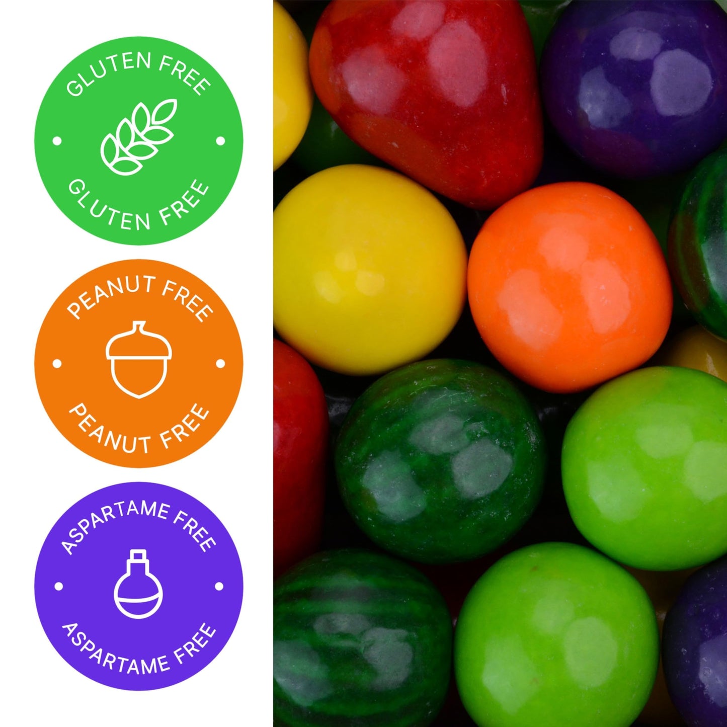 Chewing Gum for Kids - 2 Inch Jumbo Bubble Gum - 15lb Bulk Mega Fruit Shaped Gumballs - Assorted Fruit Flavored Gums