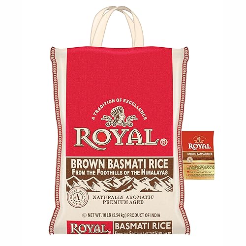 Royal Authentic Basmati Brown Rice - Whole Grain, Naturally Gluten Free and Vegan, 10 lb