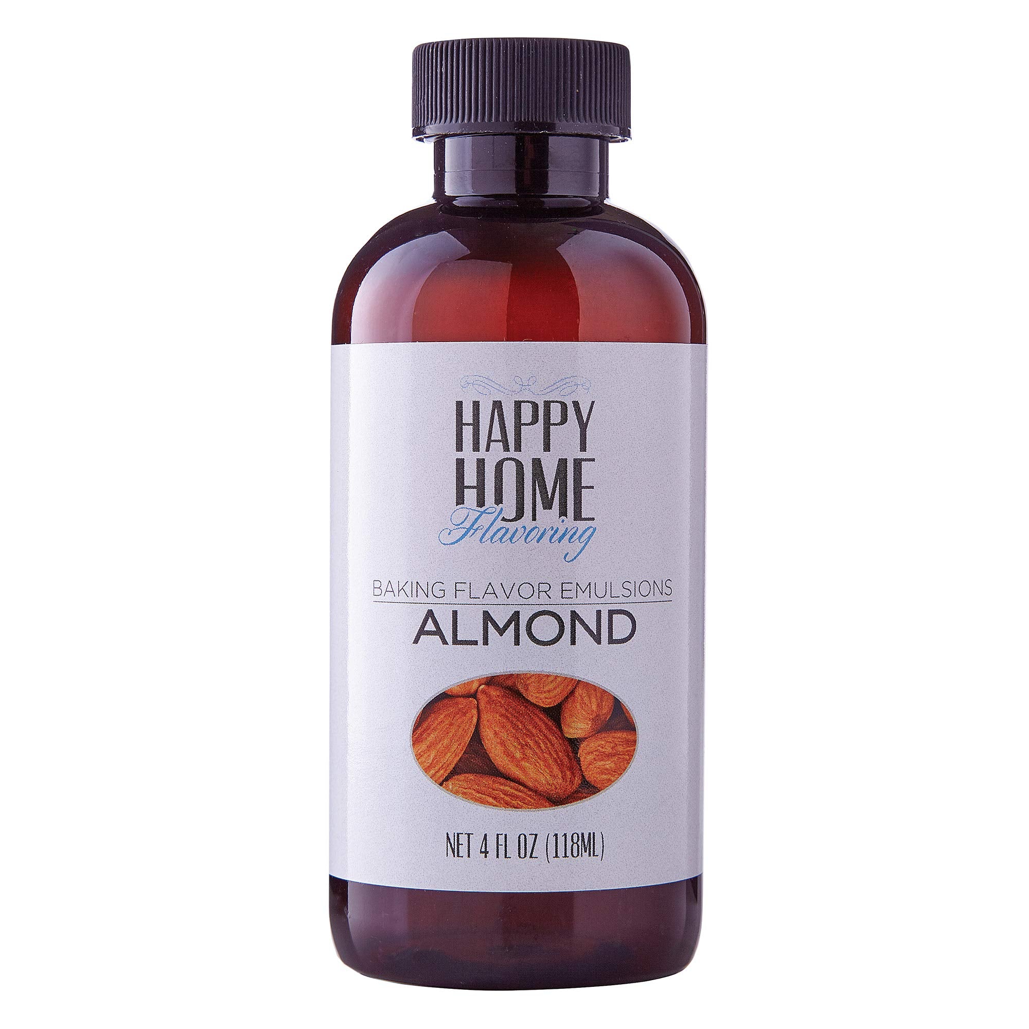Happy Home Flavoring Natural Almond Baking Flavor Emulsion - Certified Kosher, 4 oz.