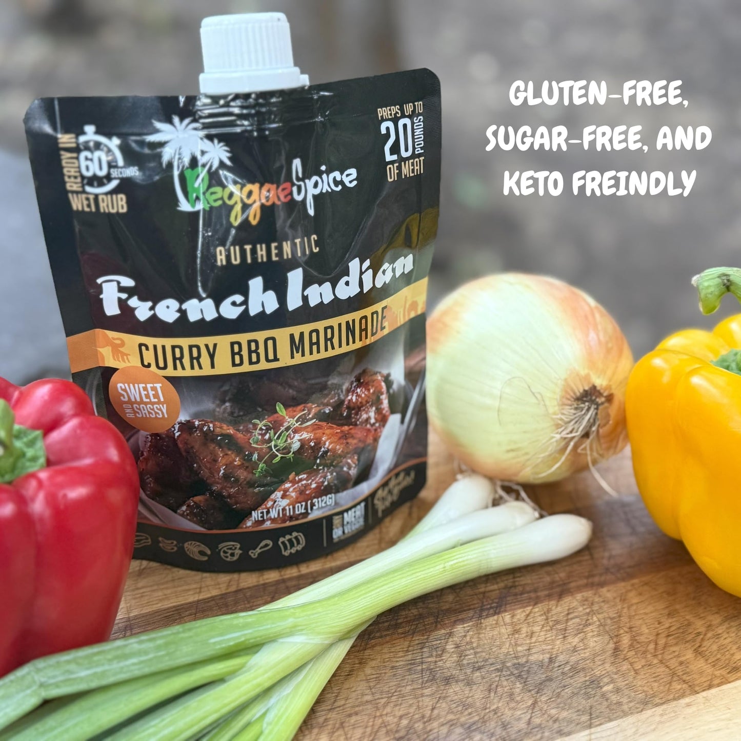 Reggae Spice French Indian Curry BBQ Marinade | 60-Second Authentic Wet Rub Seasoning Sauce for Cooking Meats | Gluten Free, Vegan, and Keto Friendly