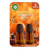 Air Wick Essential Mist Refill, 2ct, Pumpkin Spice, Fall Scent, Essential Oils, Air Freshener
