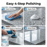 Turoco Marble Polish & Shine Restorer for Countertops, Granite & Quartz Cleaner, Stone Polishing Paste for Natural & Engineered Surfaces, Restore
