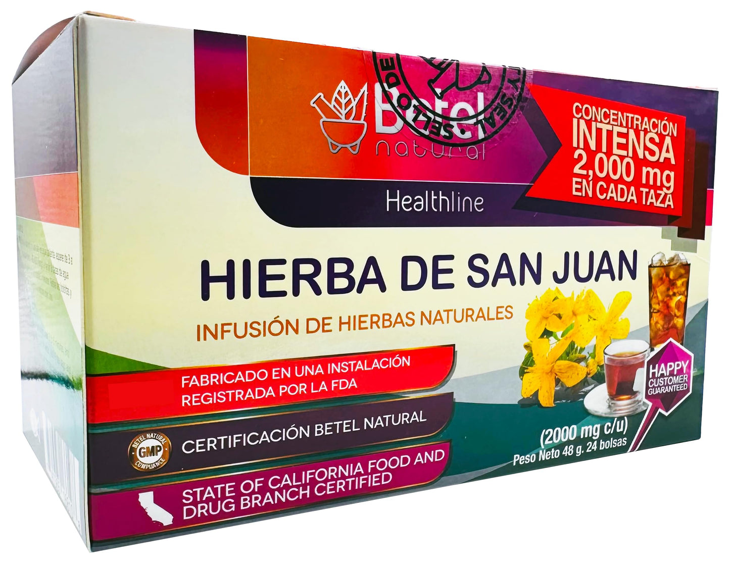 Premium Hierba de San Juan Te by Betel Natural - St Johns Wort - 2 Grams Per Tea Bag
