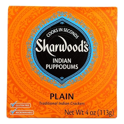 Sharwood Plain Traditional Indian Crackers - Case of 12 - 4 OZ