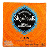 Sharwood Plain Traditional Indian Crackers - Case of 12 - 4 OZ
