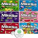 Mike Ike 4.25 OZ Theater Box Variety Bulk (6-Pack) - Jolly Joe's, Red Rageous, Berry Blast, Sour Watermelon, Original Fruit, Mega Mix With Galley