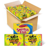 SOUR PATCH KIDS and SWEDISH FISH Soft & Chewy Candy Variety Pack, Bulk Candy, Mother's Day, 15 Boxes