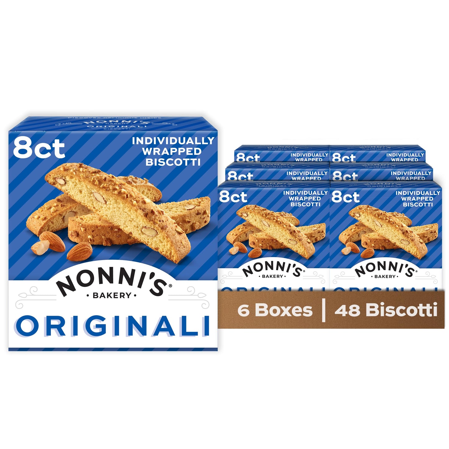 Nonni's Biscotti, Originali, 6 Boxes, 48 Biscotti Total