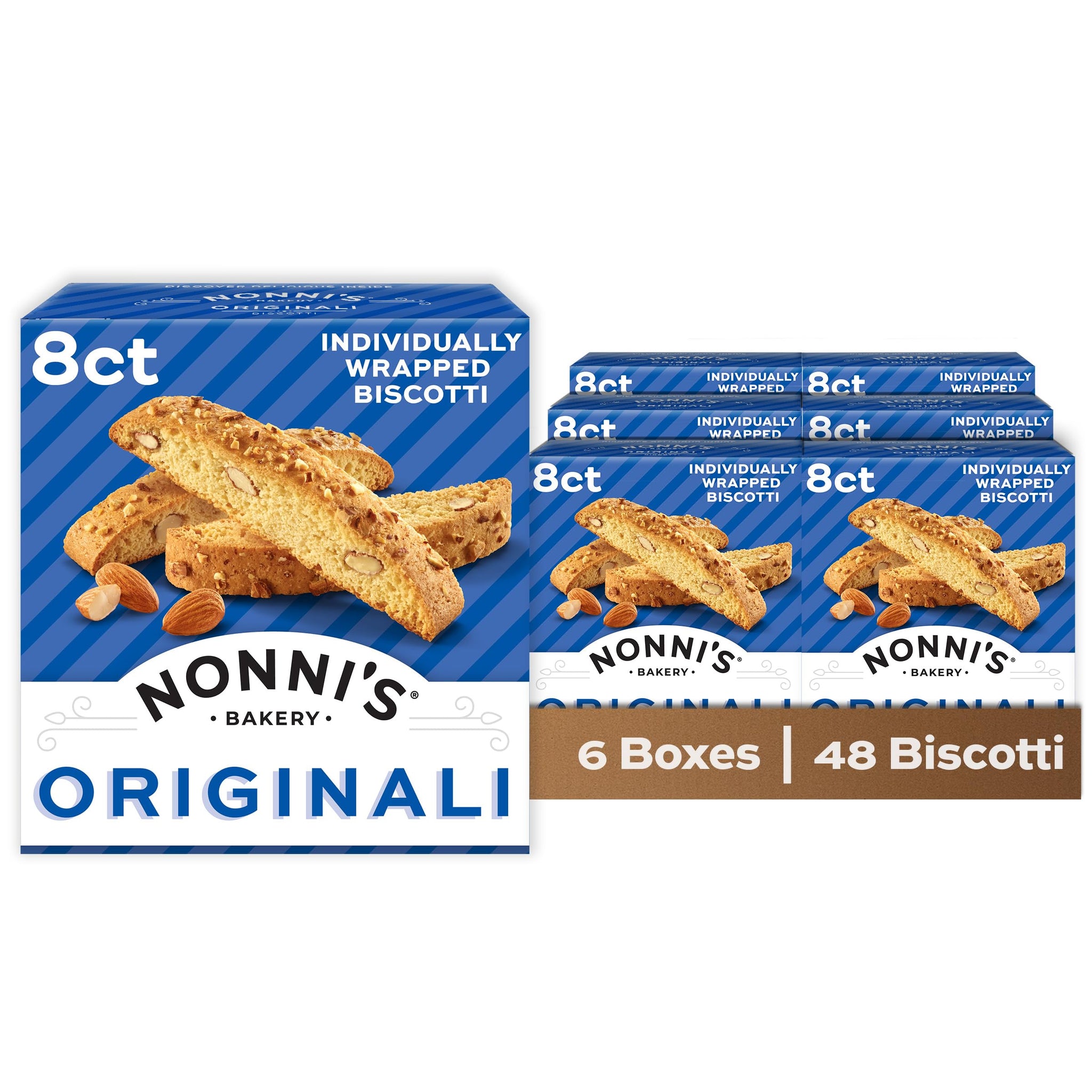 Nonni's Biscotti, Originali, 6 Boxes, 48 Biscotti Total