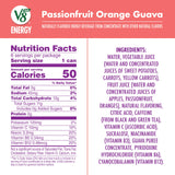 V8 +Energy Passionfruit Orange Guava Juice Energy Drink, 8 fl oz Can (6 Pack)