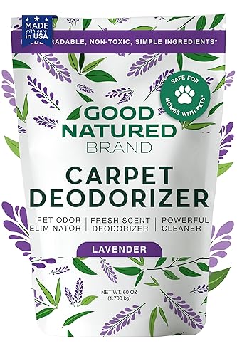 Good Natured Brand | Carpet Deodorizer & Freshener Powder | 60 oz Pet Odor Eliminator for Strong Odor & Pet Urine | Fresh Natural Lavender | Safe