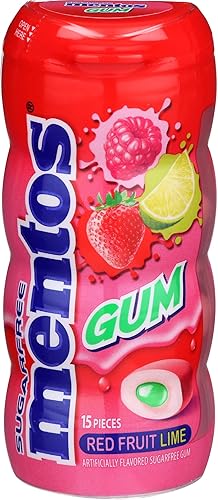 Mentos Gum - Red Fruit Lime - Sugarfree (Pack of 10)