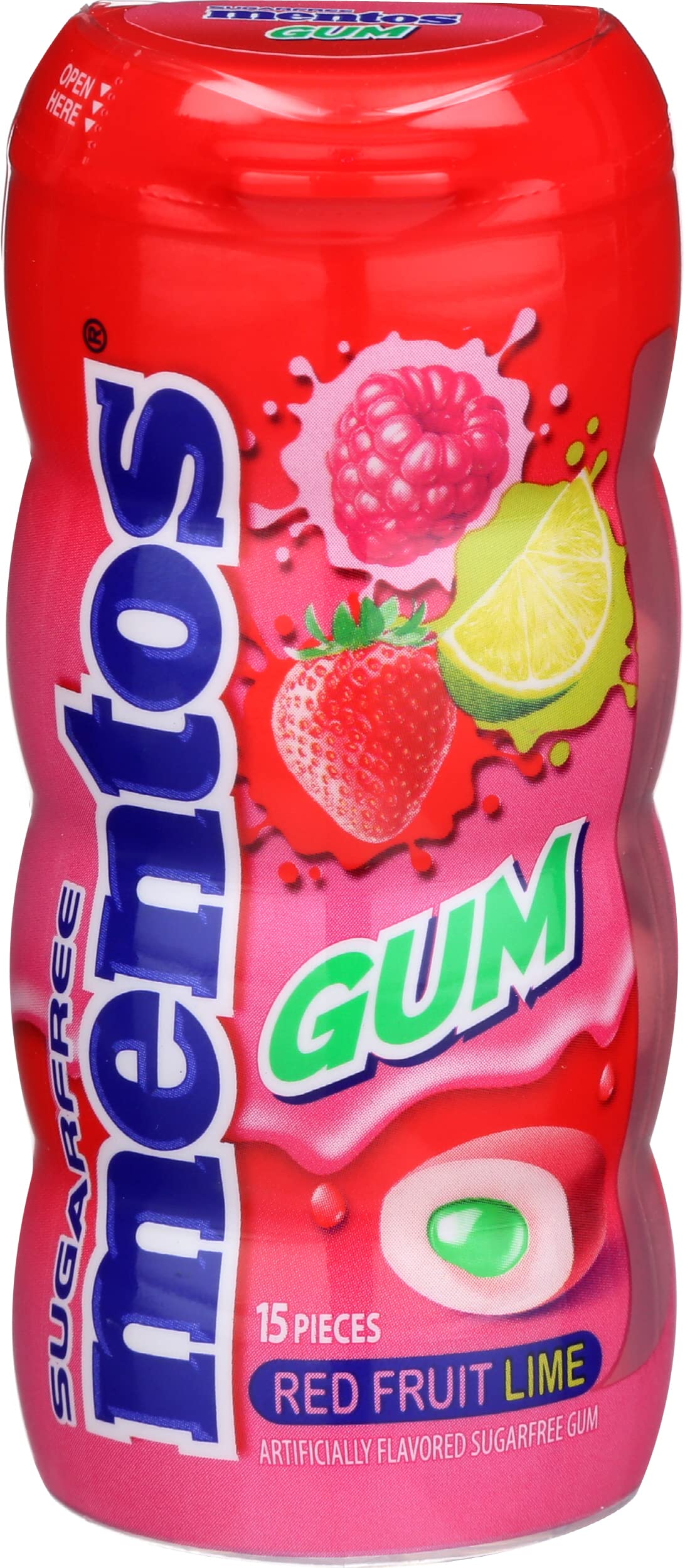 Mentos Gum - Red Fruit Lime - Sugarfree (Pack of 10)