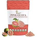 Indus Farms Freeze Dried Pink Guava Powder, Unsweetened Tropical Fruit for Smoothies, Yogurt, Baking & Ice Cream, Single Ingredient, No Added Sugar