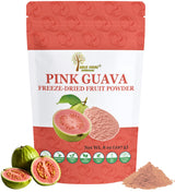 Indus Farms Freeze Dried Pink Guava Powder, Unsweetened Tropical Fruit for Smoothies, Yogurt, Baking & Ice Cream, Single Ingredient, No Added Sugar