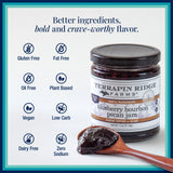 Terrapin Ridge Farms Blueberry Bourbon Pecan Jam - Sweet & Flavorful Jam with Blueberries, Pecans, Raisins, Cinnamon, and Bourbon - Perfect for Toast