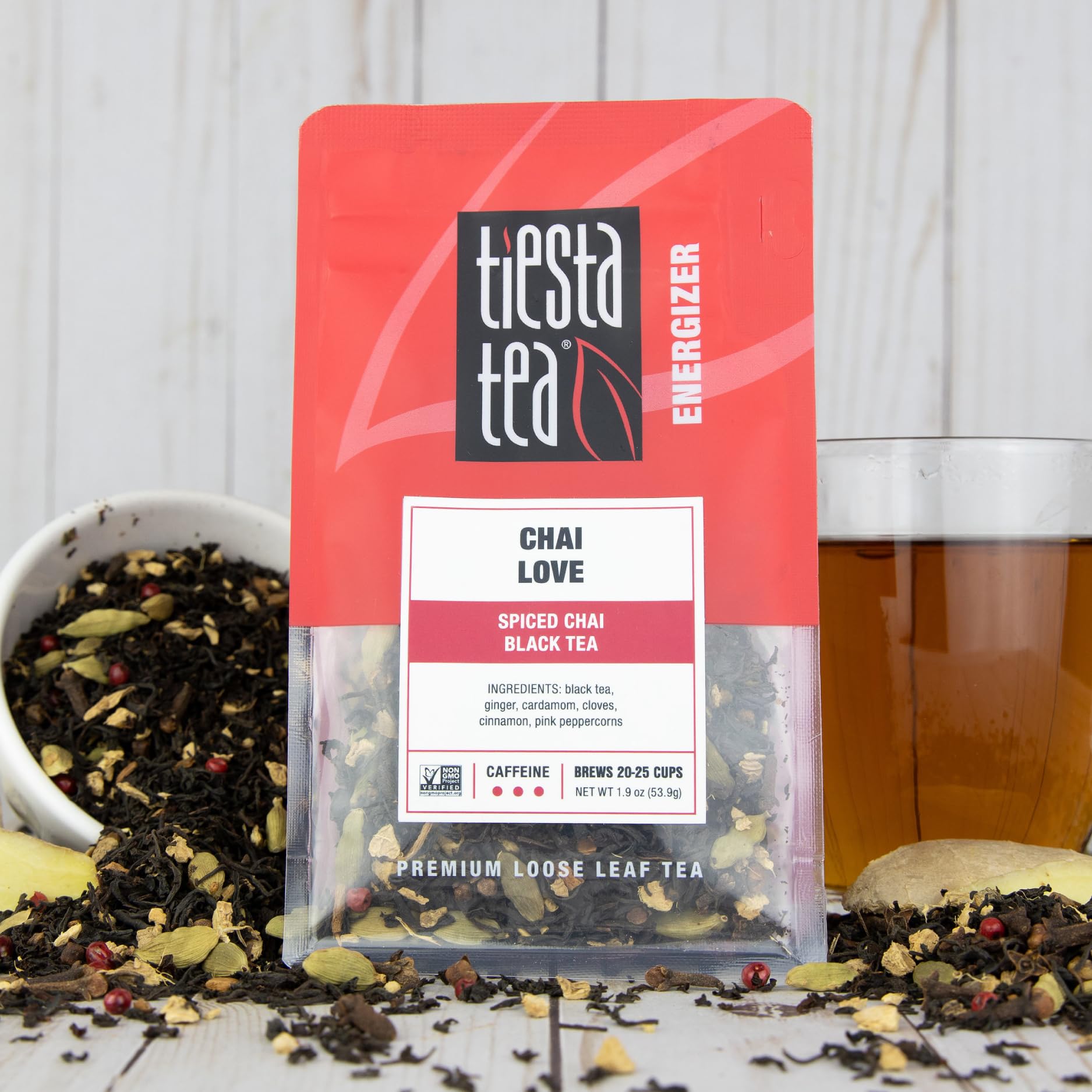 Tiesta Tea - Chai Love | Loose Leaf | Spiced Chai Black Tea | Premium Blend | High Caffeinated Black | Make Hot or Iced Brews Up to 25 Cups | 1.9