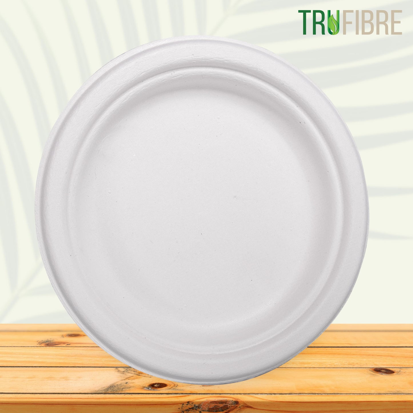 TruFibre 7" Paper Plates, Compostable Bagasse Food Container, Disposable, Microwave Safe for Lunch, Dinner, Party, Supplies, Events, Bulk, 125 Pack