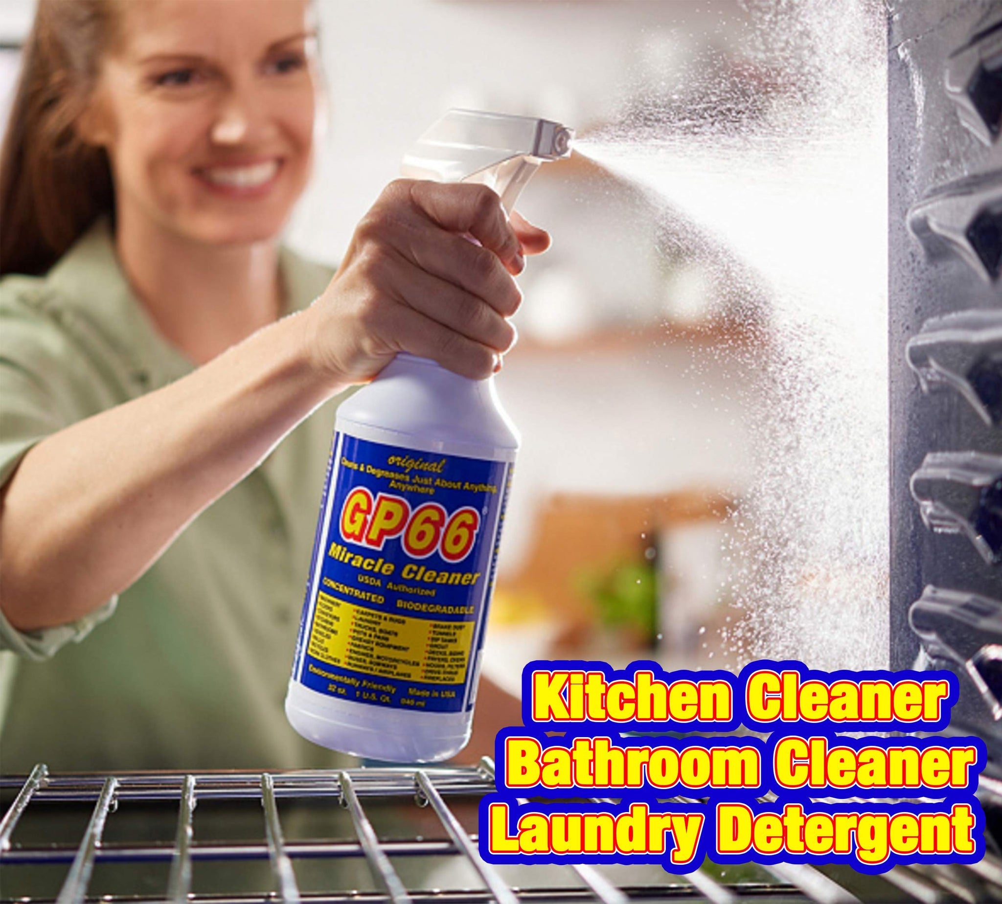 GP66 Green Miracle Cleaner Super Size (32 oz) - Powerful American Made All-Purpose Cleaner, Heavy Duty Concentrated Formula Cleans Kitchens