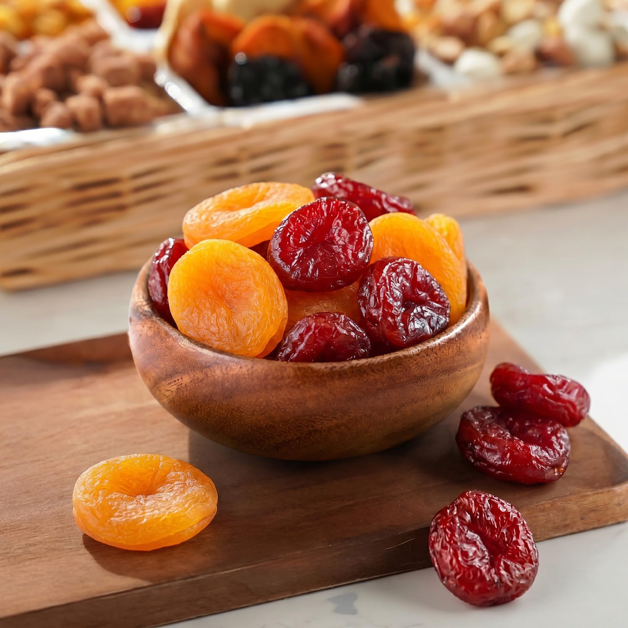 Broadway Basketeers Happy Birthday Dried Fruit and Nuts Gift Basket - Gourmet Dried Fruits And Nuts Snack Assortment - Happy Birthday Gift Basket