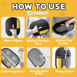 Pet Hair Removal Glove for Dogs & Cats - Upgraded Reusable Electrostatic Fur Remover Tool for Clothing, Furniture, Couch, Carpet, and Car Seats