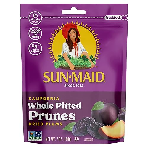 Sun-Maid Pitted Prunes, Non-GMO, 100% Fruit, No Sugar added, 7 oz (Pack of 1)