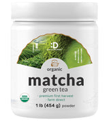 Organic Matcha Green Tea Powder, 1 lb (454g) | First Harvest, Culinary Grade | Japanese Sourced Cafe Mix | Zero Sugar, Keto Friendly, Non-GMO