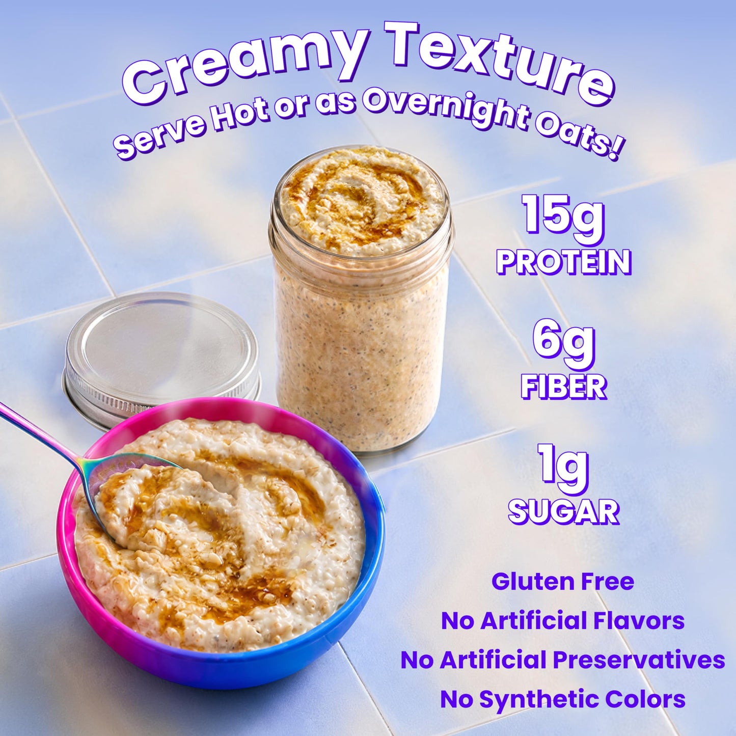 Magic Spoon High Protein Oatmeal Variety Pack - 15g Protein, 1g Sugar, 6g Fiber - Gluten Free Instant Oatmeal & Overnight Oats - 20 Servings (10 Apple