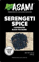 Asami Serengeti Spice Twist Tanzania Chai 100g | African Loose Leaf Black Tea | High Caffeine Energy Boosting & Antioxidant-Rich Gourmet Breakfast Tea