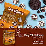 Drizzilicious Mini Flavored Rice Cakes Cookies & Cream - Rice Crisps, Healthy Snack for Adults and Kids, Vegan, Gluten Free Snack, Allergen Free, Only